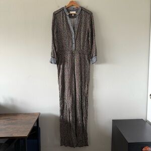 Anthropologie Ett:twa Christine Silken Jumpsuit Size 8 Boho Hipster Office